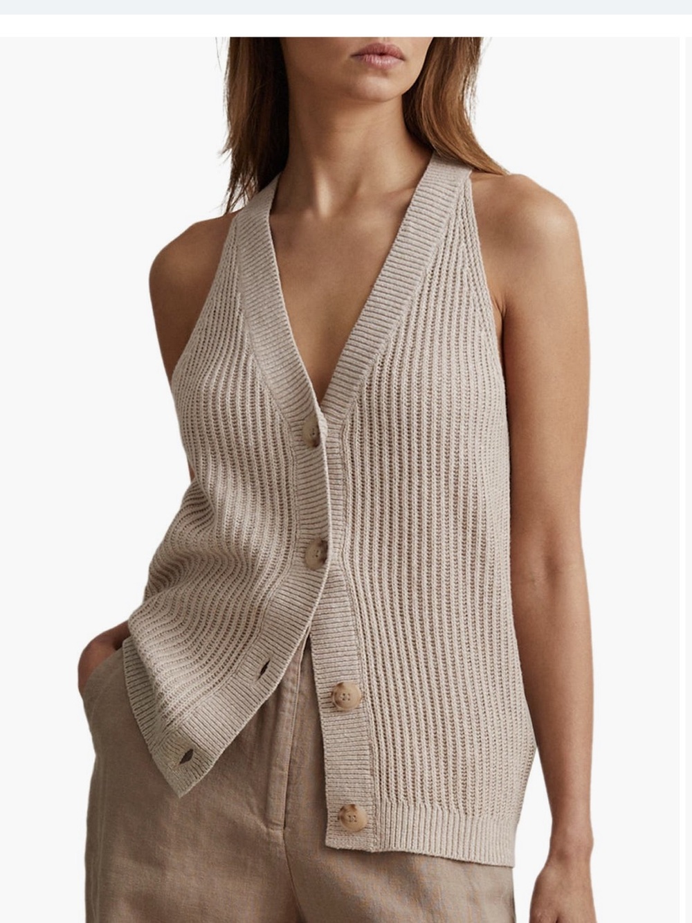 Reiss | (L) Sinead Racerback Ribbed Sweater Vest
